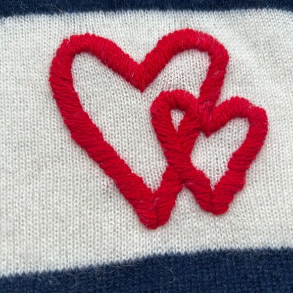 New W/tag Charter Club Navy and Iory Cashmere Sweater M - Picture 3 of 4